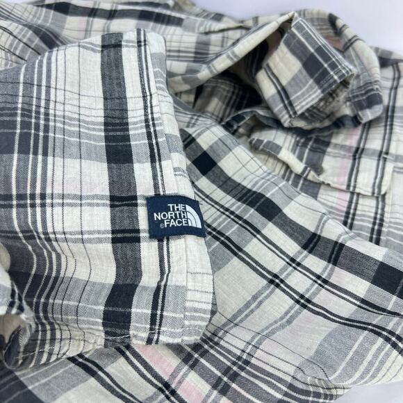EUC The North Face Campridge Plaid Button Front Pockets Women's Shift Dress M - Picture 7 of 13